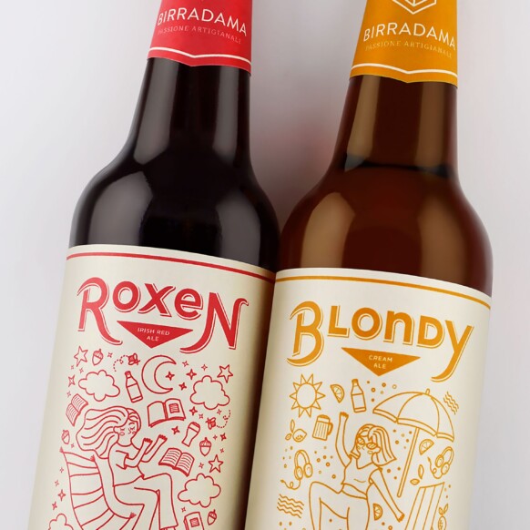 Graphic e Packaging design - Avatar particolare foto etichette birra Birradama - portfolio progetti grafica